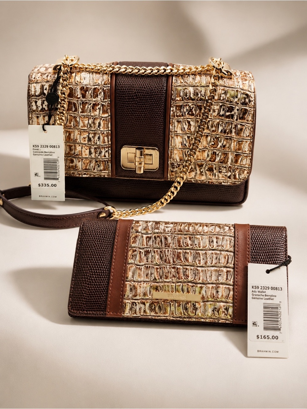 NWTs Brahmin Rosa Ganache Berryline Purse & Matching Ady Wallet, GORGEOUS!